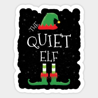 QUIET Elf Family Matching Christmas Group Funny Gift Sticker